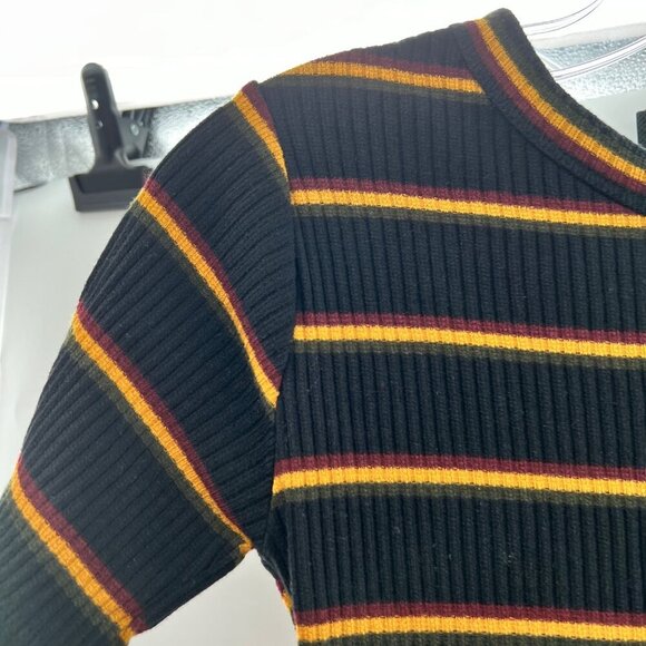 Zara Trafaluc Women's Striped Bodycon Dress Black/Multi Short Sleeve Size Small - Picture 5 of 9